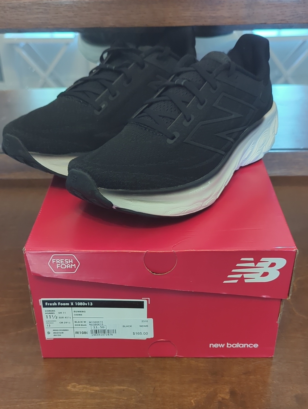 New Balance Men's Black Fresh Foam X 1080v 13 Running Shoes - 11.5 Running 11 1/